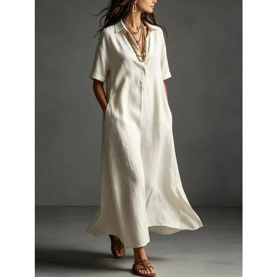 Full Size Casual Midi Shirt Dress Plus Apparel and Accessories