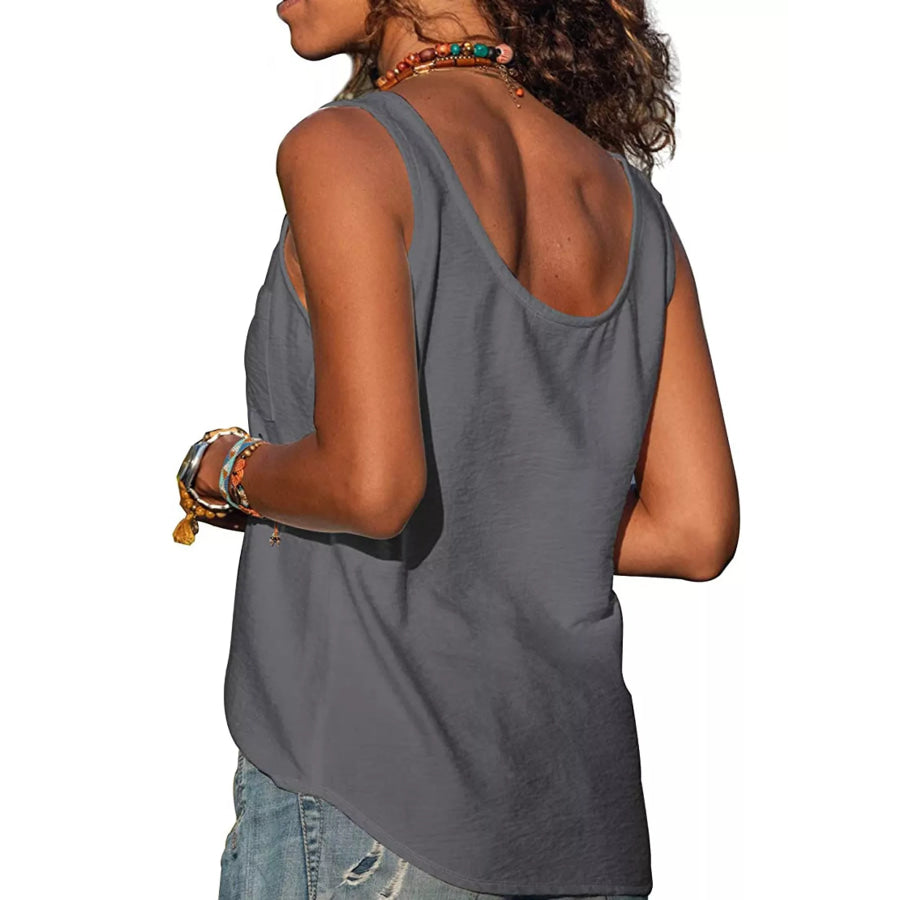 Full Size Casual Round Neck Tank Plus Apparel and Accessories