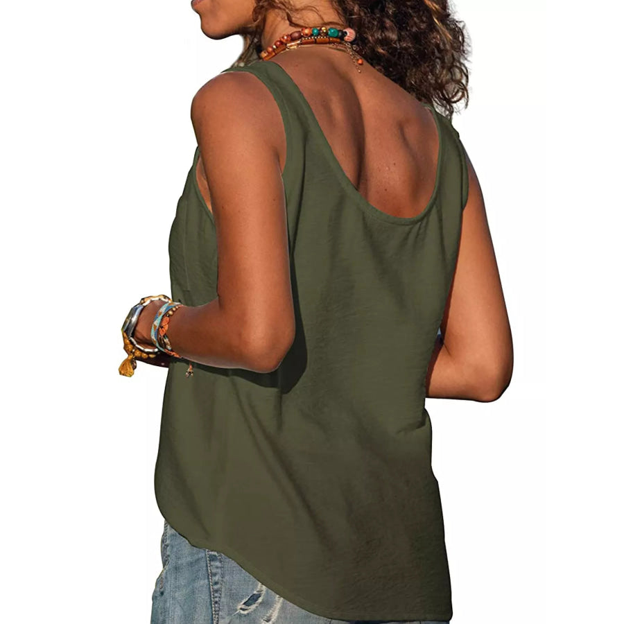 Full Size Casual Round Neck Tank Plus Apparel and Accessories