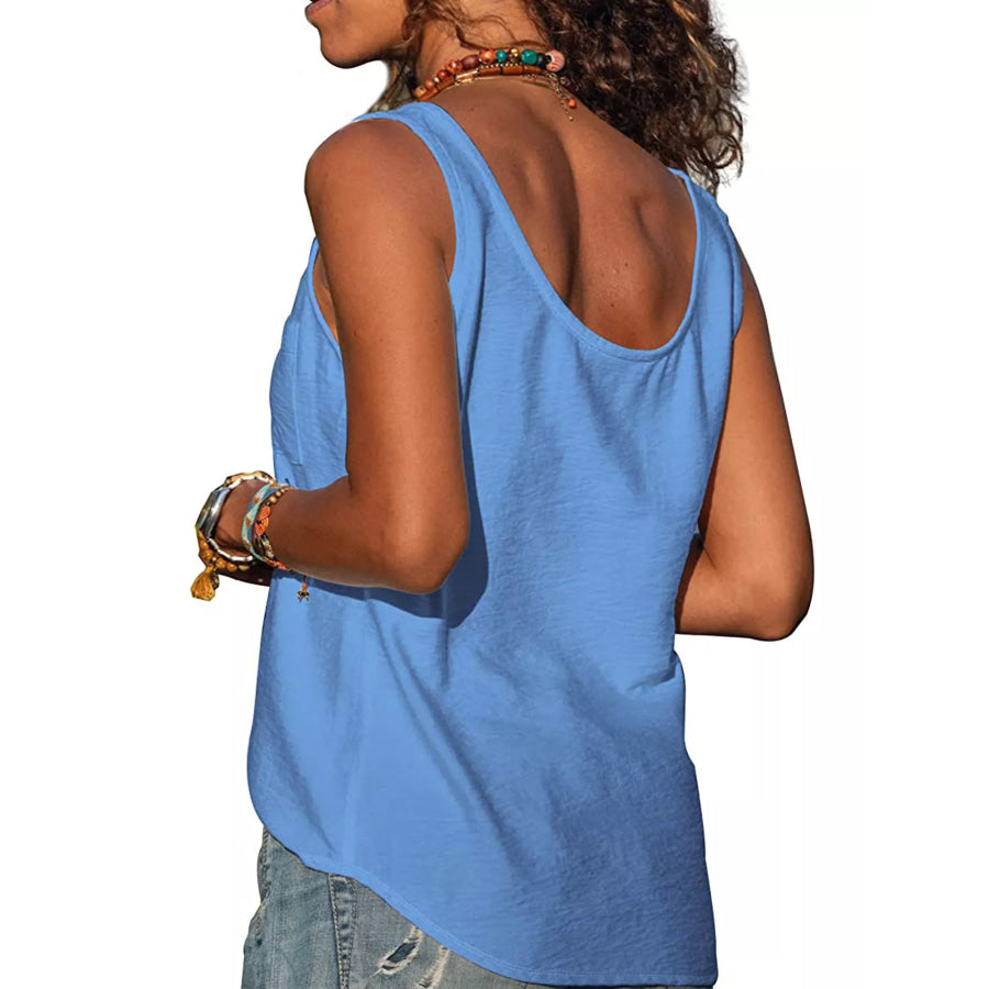 Full Size Casual Round Neck Tank Plus Apparel and Accessories