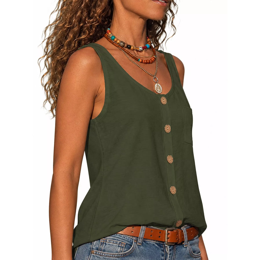 Full Size Casual Round Neck Tank Plus Apparel and Accessories