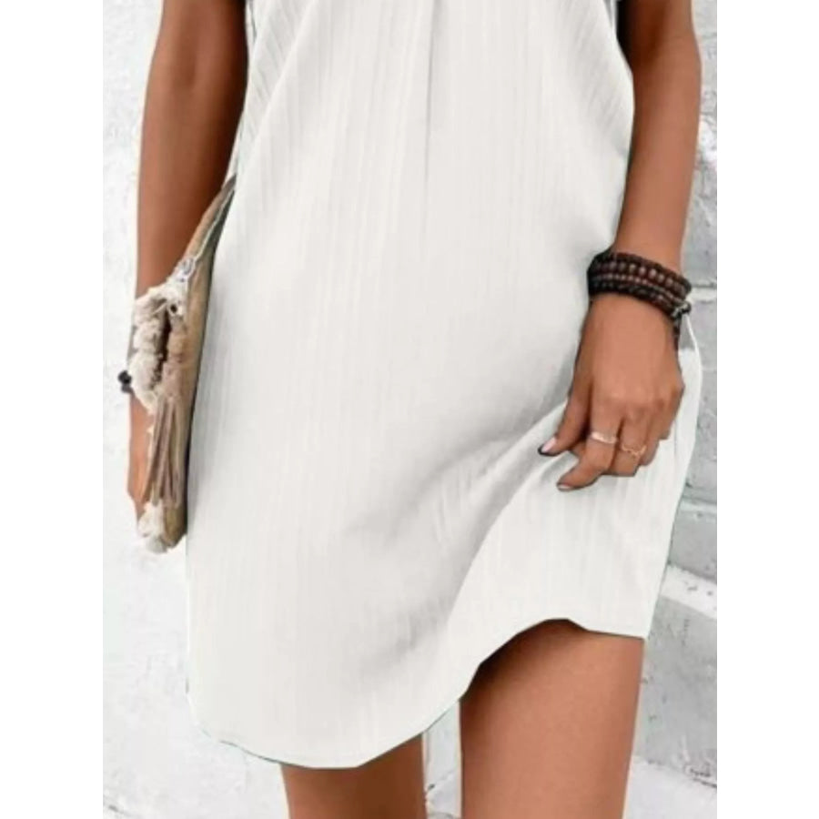 Full Size Casual V-Neck Short Sleeve Dress Plus Size Apparel and Accessories