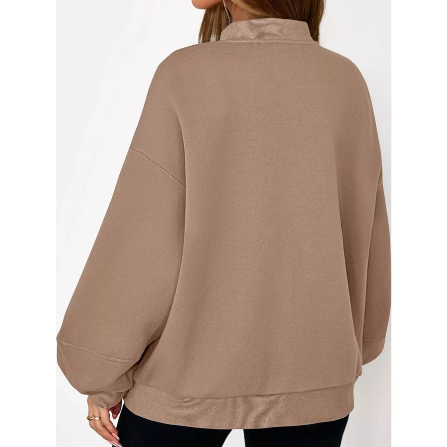 Full Size Casual Zip-Up Oversized Jacket Plus Apparel and Accessories