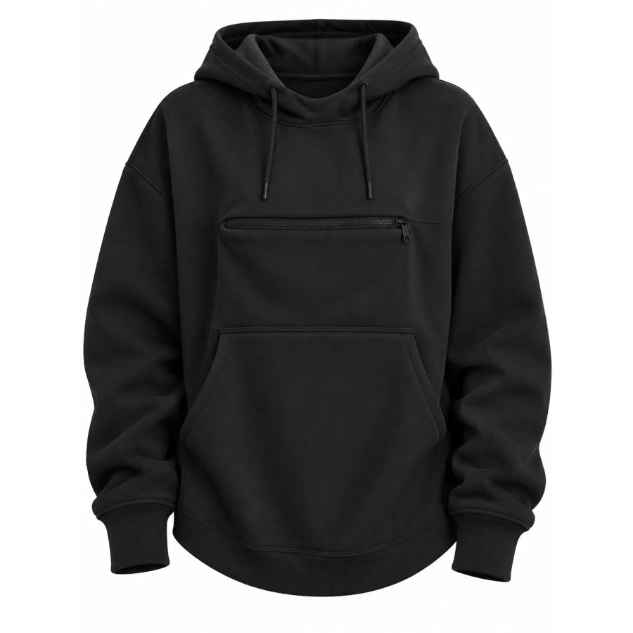 Full Size Cat Pouch Drawstring Hoodie Plus Apparel and Accessories