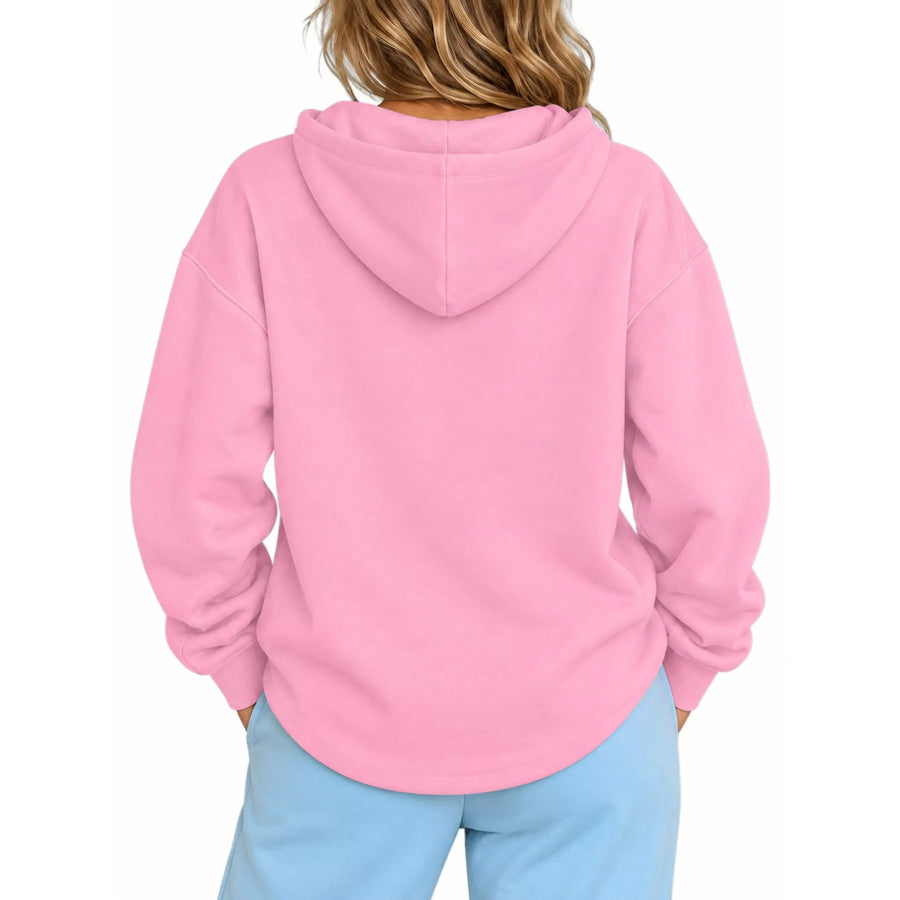 Full Size Cat Pouch Drawstring Hoodie Plus Apparel and Accessories