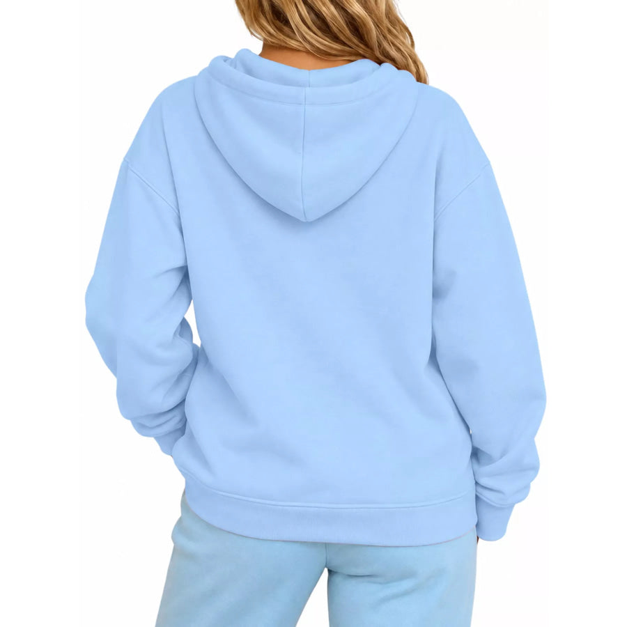 Full Size Cat Pouch Drawstring Hoodie Plus Apparel and Accessories
