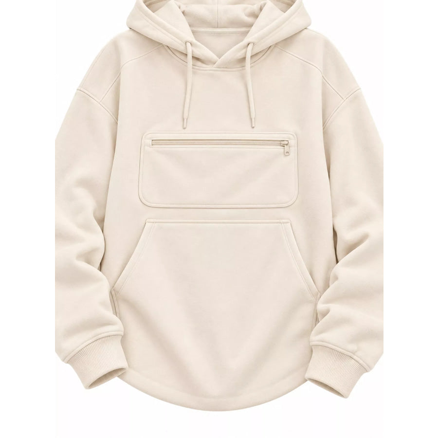 Full Size Cat Pouch Drawstring Hoodie Plus Apparel and Accessories