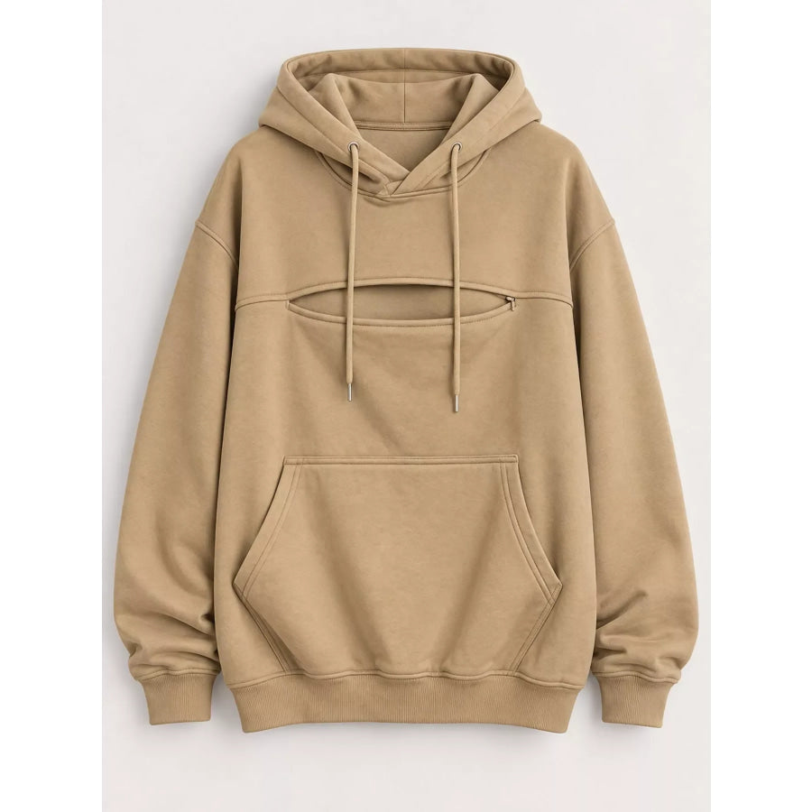 Full Size Cat Pouch Drawstring Hoodie Plus Apparel and Accessories