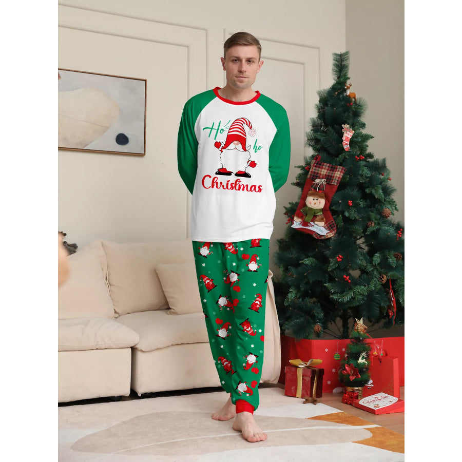 Full Size Christmas Gnome Print Matching Family Pajama Set Plus Dad / S Apparel and Accessories