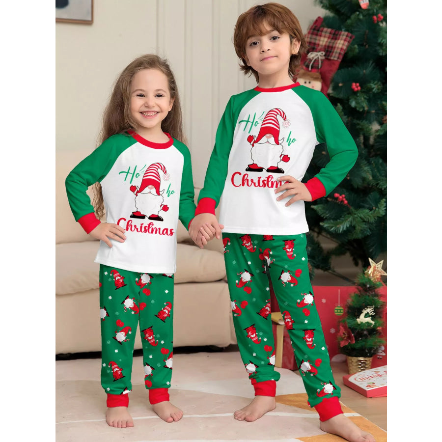 Full Size Christmas Gnome Print Matching Family Pajama Set Plus Kid / S Apparel and Accessories