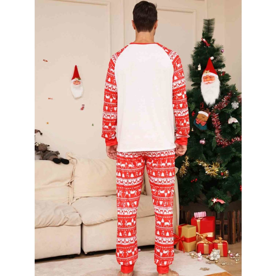 Full Size Christmas Long Sleeve Top and Pants Set Red / S