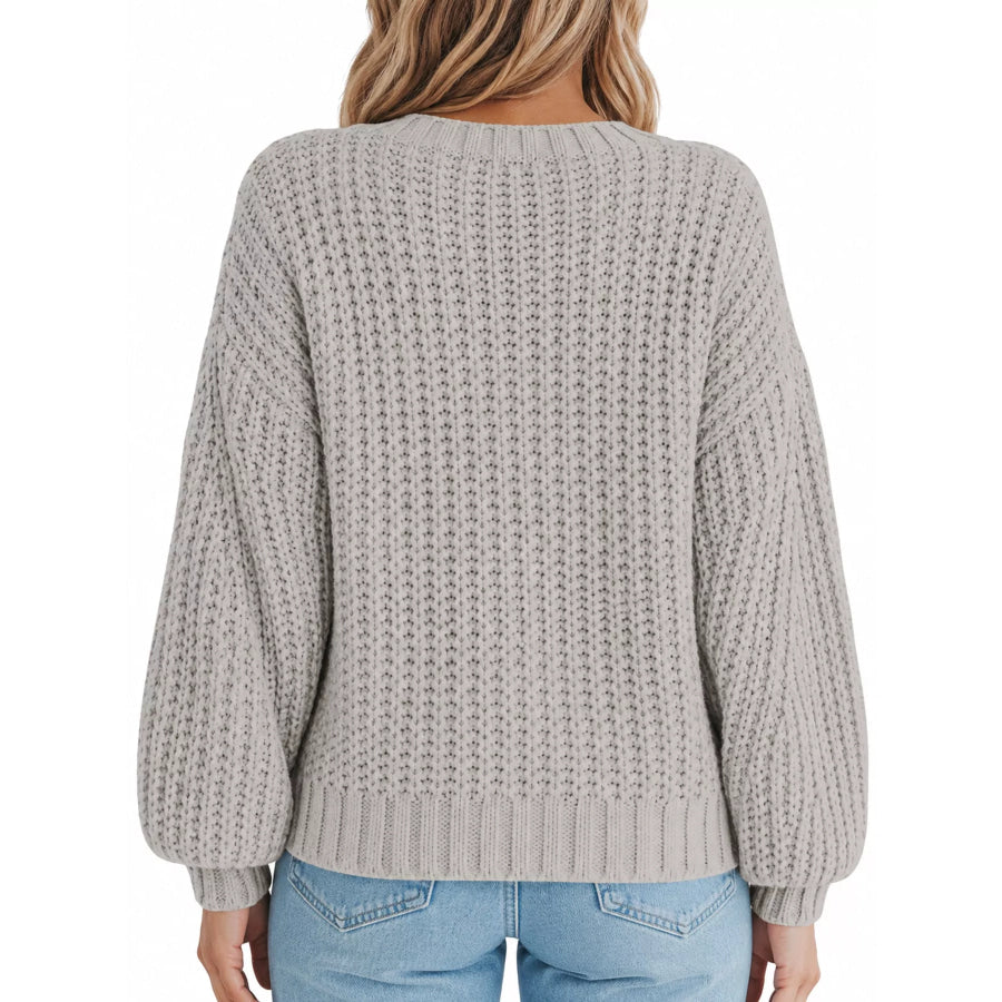 Full Size Chunky Knit Button-Down Cardigan Plus Apparel and Accessories