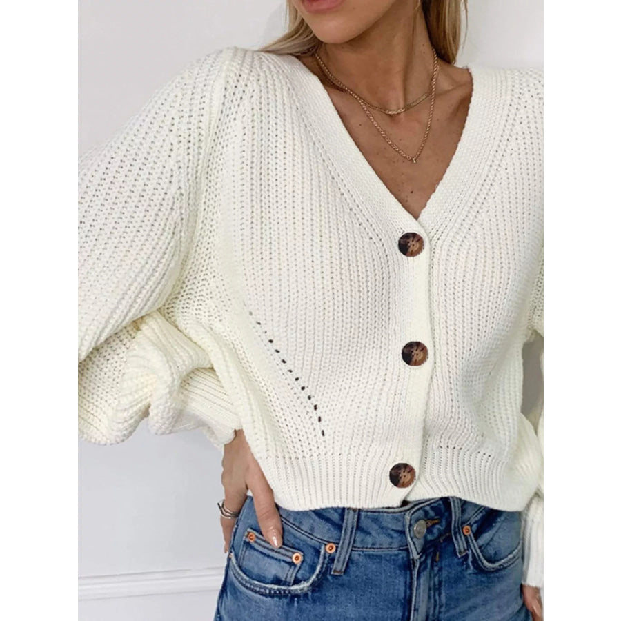 Full Size Chunky Knit Button-Down Cardigan Plus Size Apparel and Accessories