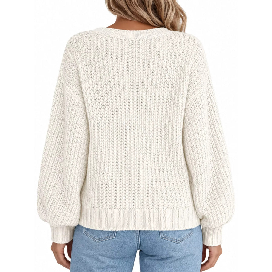Full Size Chunky Knit Button-Down Cardigan Plus Apparel and Accessories