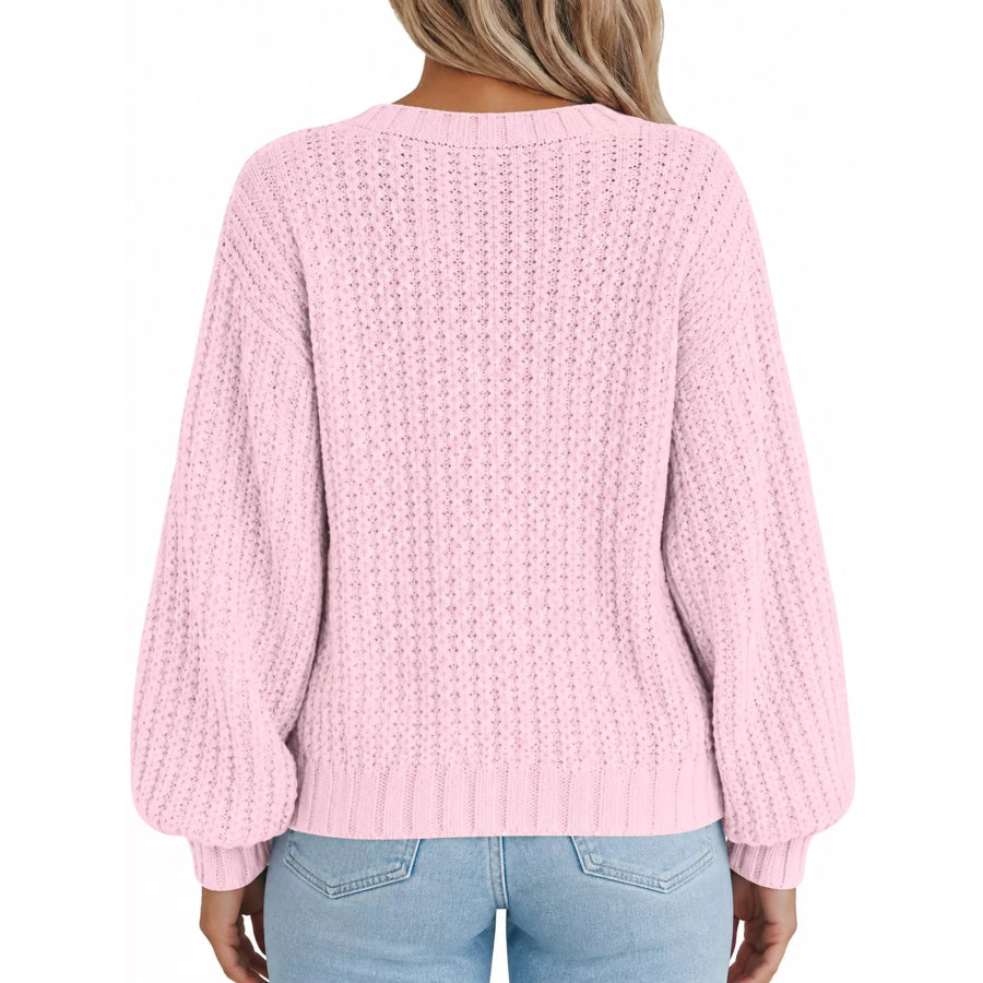 Full Size Chunky Knit Button-Down Cardigan Plus Apparel and Accessories