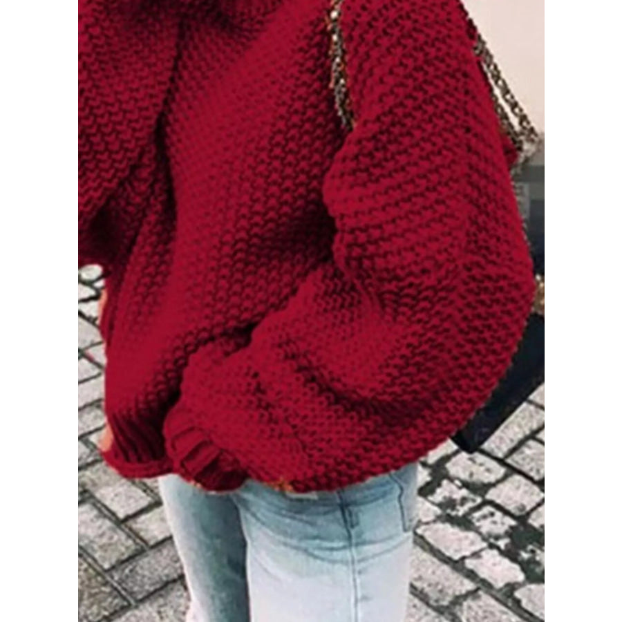 Full Size Chunky Knit Turtleneck Sweater Plus Size Apparel and Accessories
