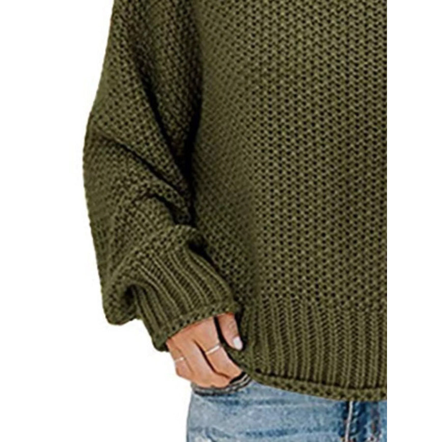 Full Size Chunky Knit Turtleneck Sweater Plus Size Apparel and Accessories