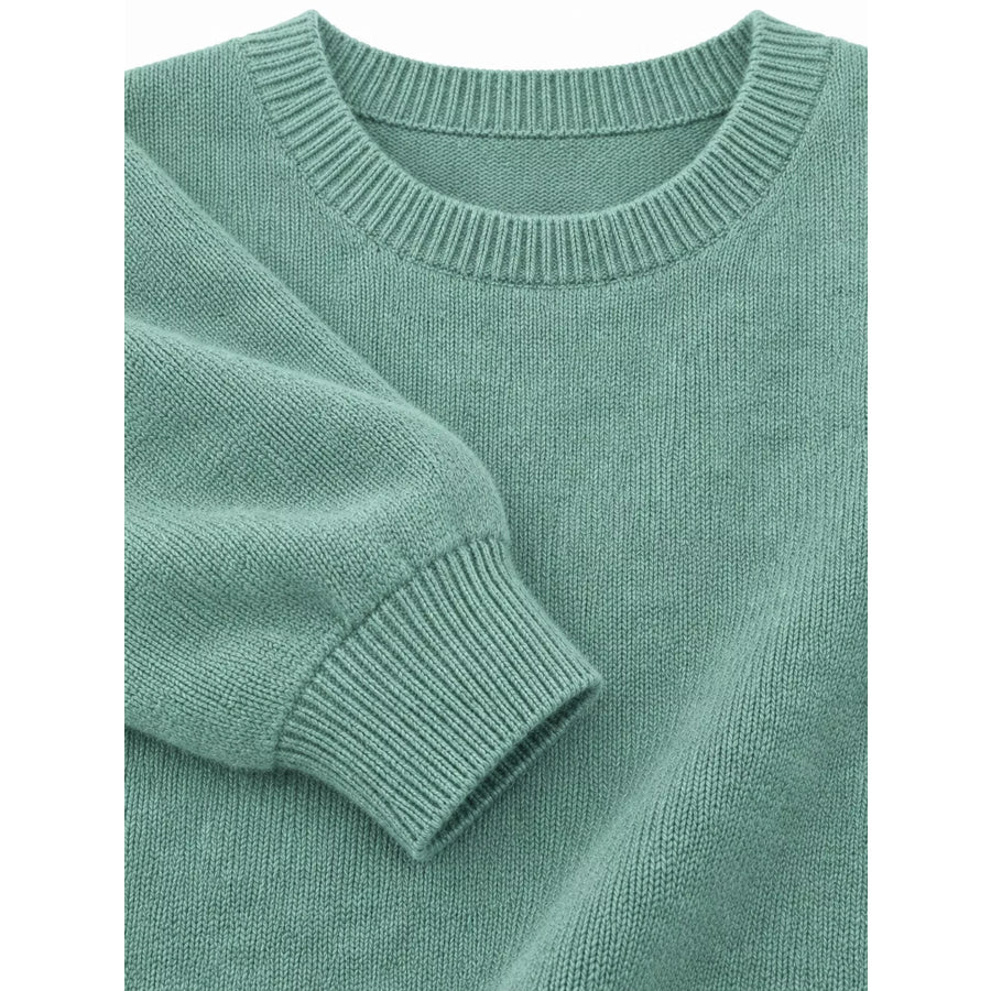 Full Size Classic Crew Neck Sweater Plus Apparel and Accessories