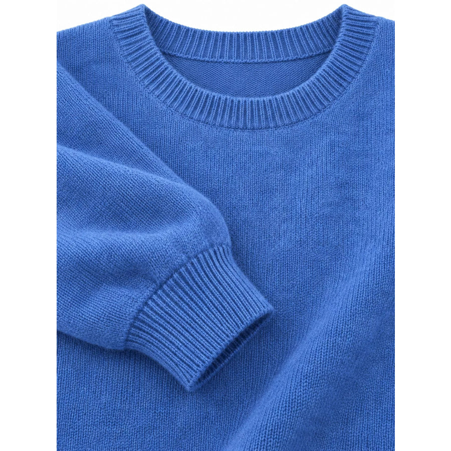 Full Size Classic Crew Neck Sweater Plus Apparel and Accessories