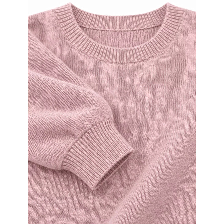 Full Size Classic Crew Neck Sweater Plus Apparel and Accessories