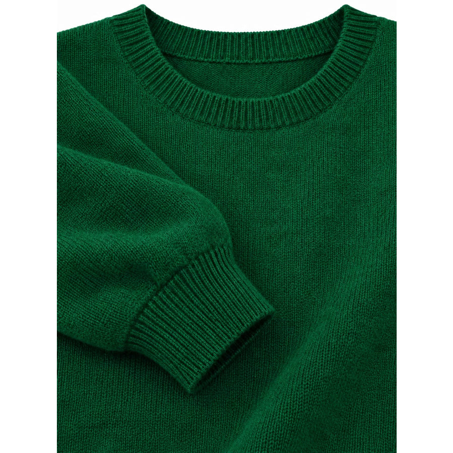 Full Size Classic Crew Neck Sweater Plus Apparel and Accessories