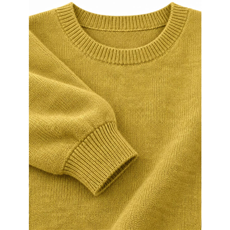 Full Size Classic Crew Neck Sweater Plus Apparel and Accessories