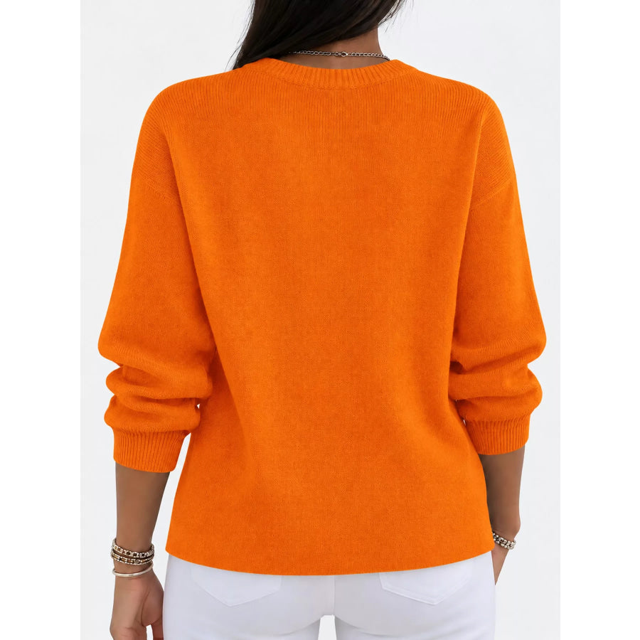 Full Size Classic Crew Neck Sweater Plus Apparel and Accessories