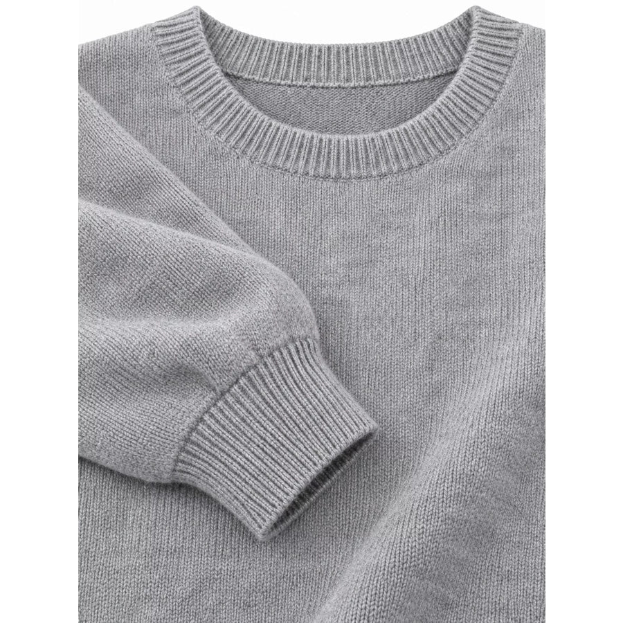 Full Size Classic Crew Neck Sweater Plus Apparel and Accessories