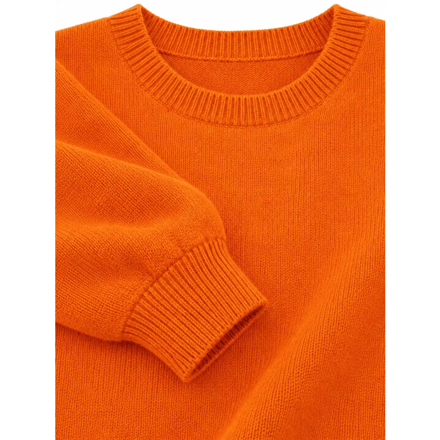 Full Size Classic Crew Neck Sweater Plus Apparel and Accessories