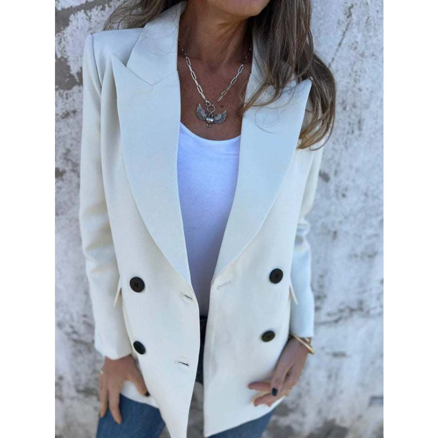 Full Size Collared Neck Long Sleeve Blazer Apparel and Accessories