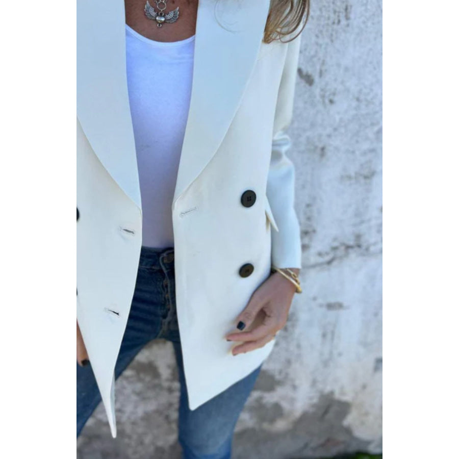 Full Size Collared Neck Long Sleeve Blazer Apparel and Accessories