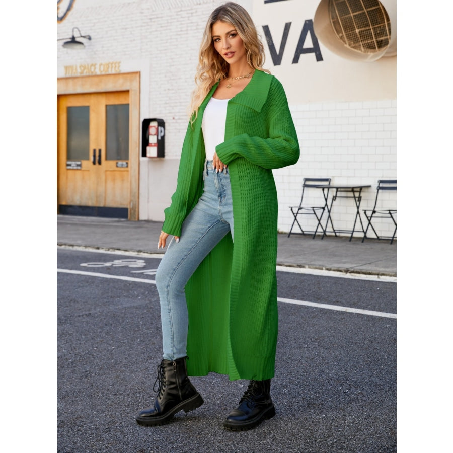 Green on sale open cardigan