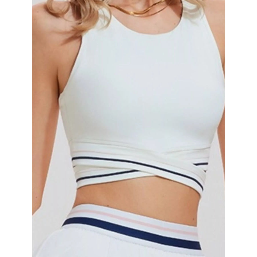 Full Size Criss-Cross Hem Active Tank Plus Size Apparel and Accessories