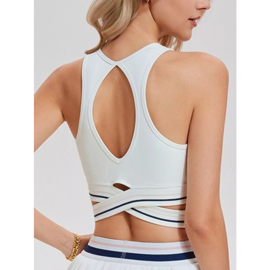 Full Size Criss-Cross Hem Active Tank Plus Size Apparel and Accessories