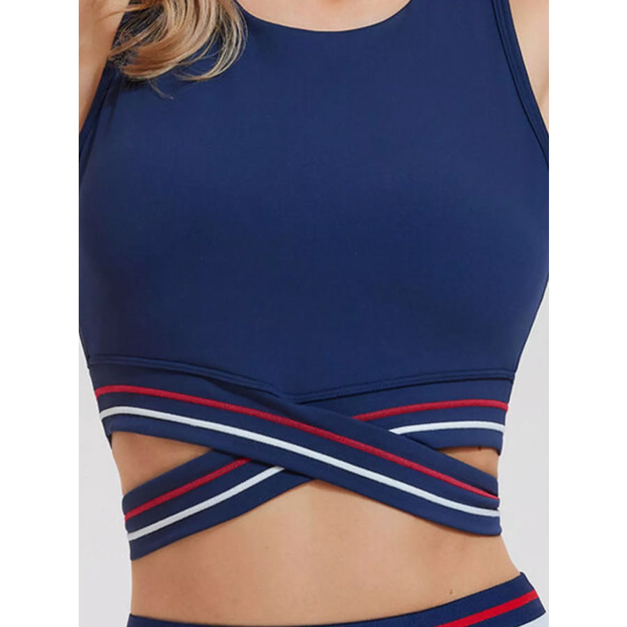 Full Size Criss-Cross Hem Active Tank Plus Size Apparel and Accessories