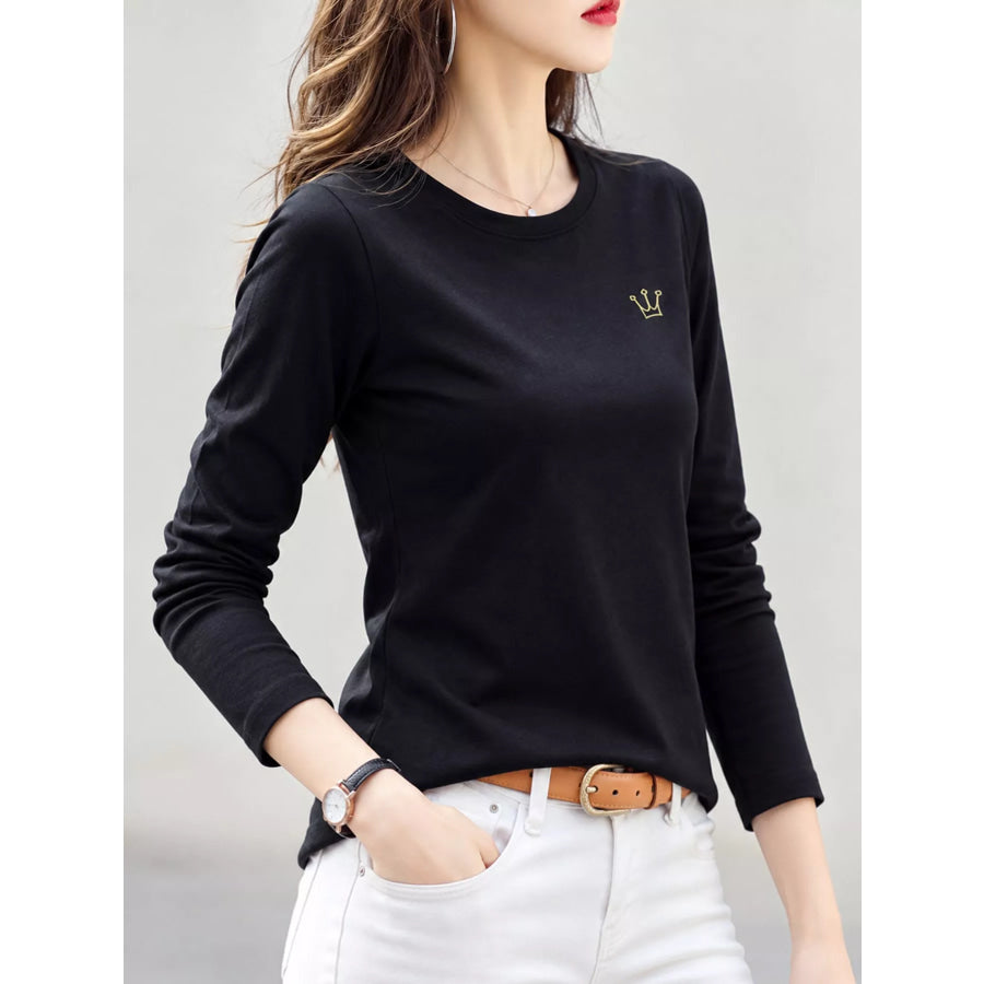 Full Size Crown Long Sleeve T-Shirt Plus Apparel and Accessories