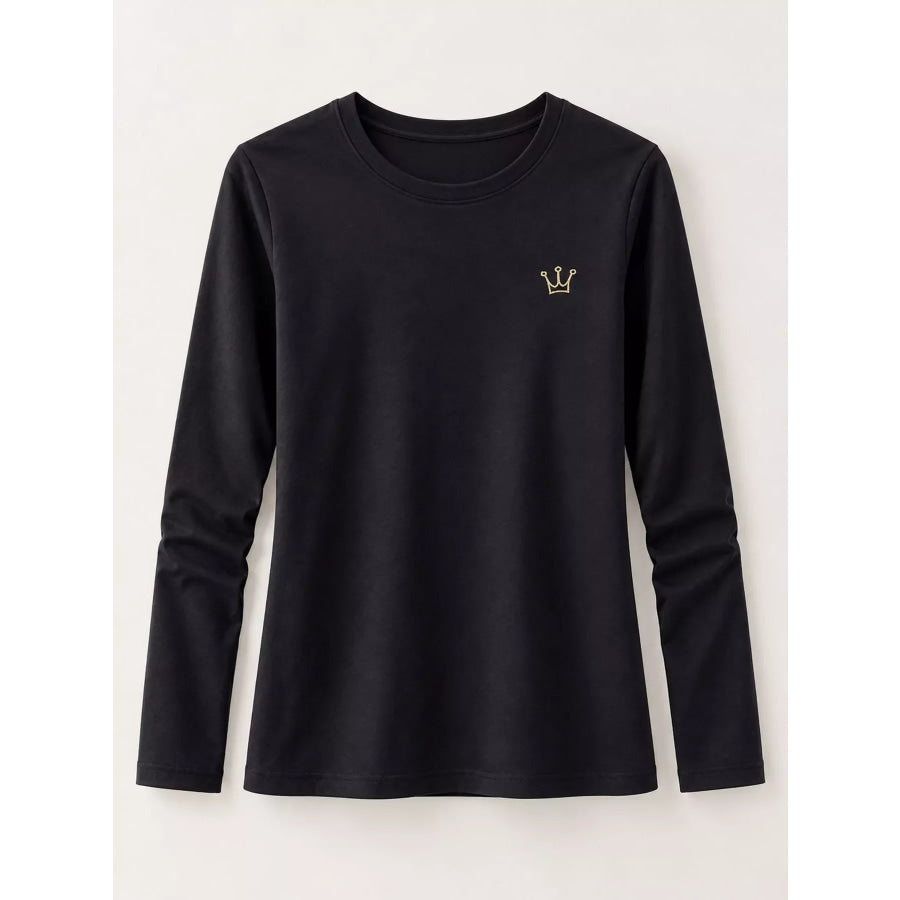 Full Size Crown Long Sleeve T-Shirt Plus Apparel and Accessories