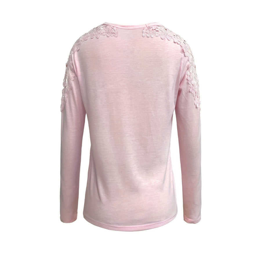 Full Size Cutout Round Neck Long Sleeve T-Shirt Apparel and Accessories