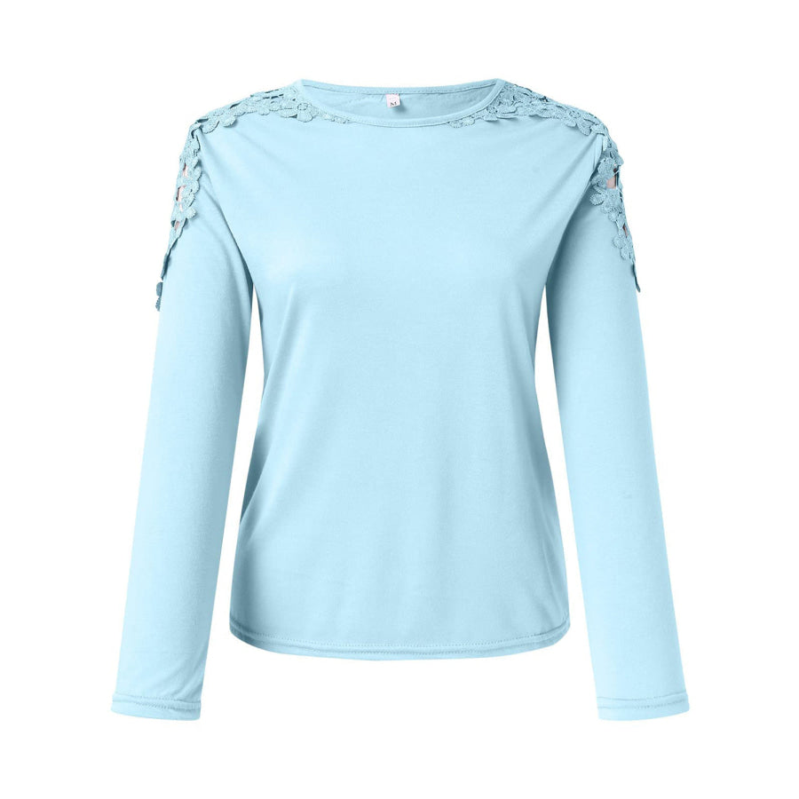 Full Size Cutout Round Neck Long Sleeve T-Shirt Apparel and Accessories