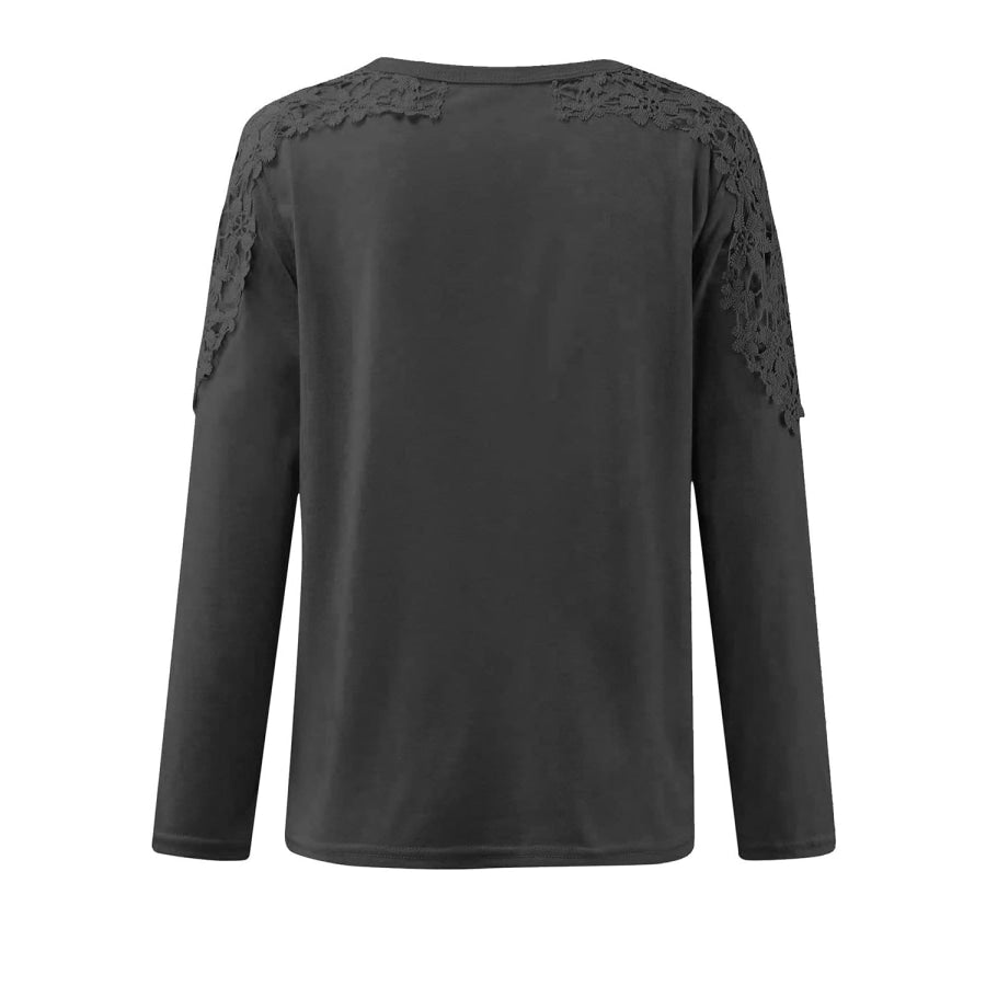 Full Size Cutout Round Neck Long Sleeve T-Shirt Apparel and Accessories