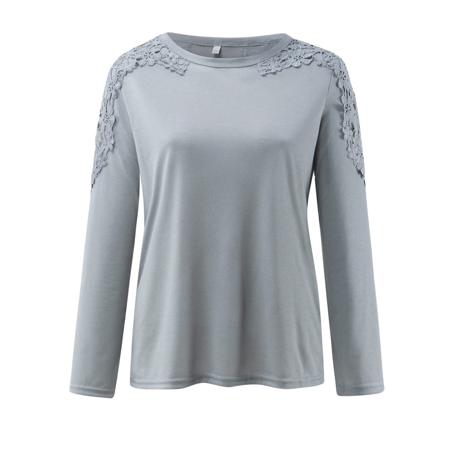 Full Size Cutout Round Neck Long Sleeve T-Shirt Apparel and Accessories