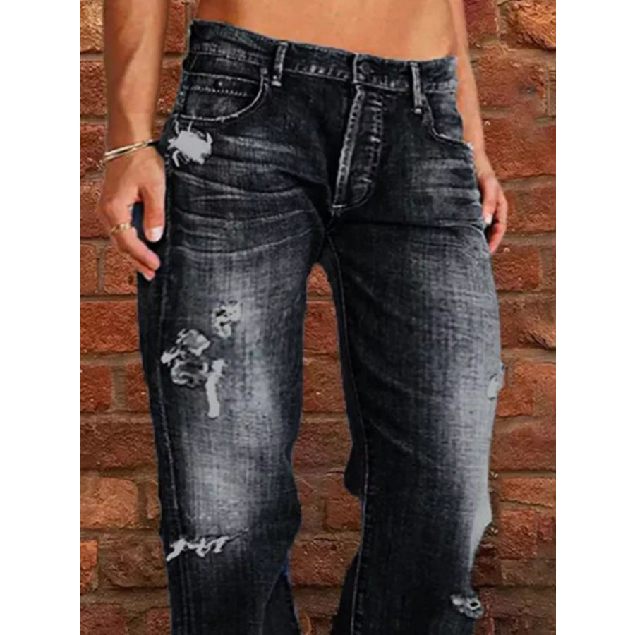 Full Size Distressed Raw Hem Jeans Plus Size Apparel and Accessories