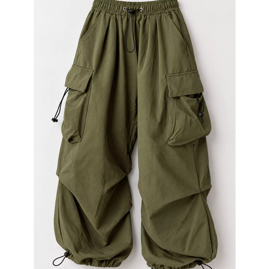 Full Size Drawstring Cargo Pants Plus Apparel and Accessories