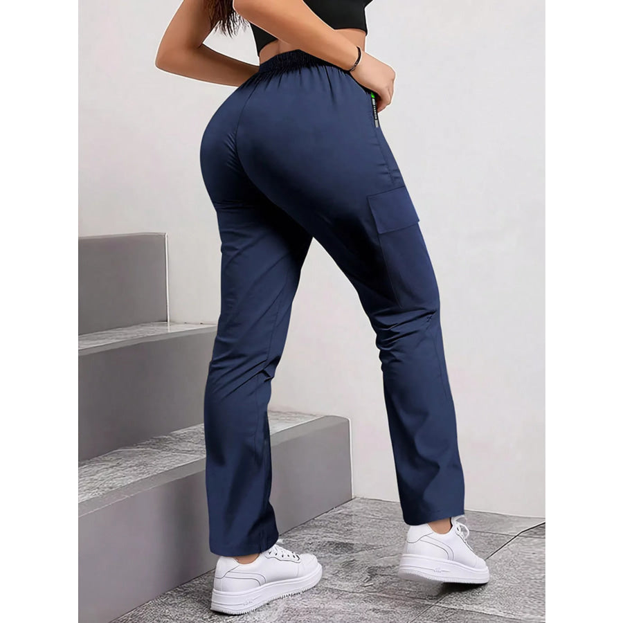 Full Size Drawstring Cargo Pants with Zip Pocket Plus Size Apparel and Accessories