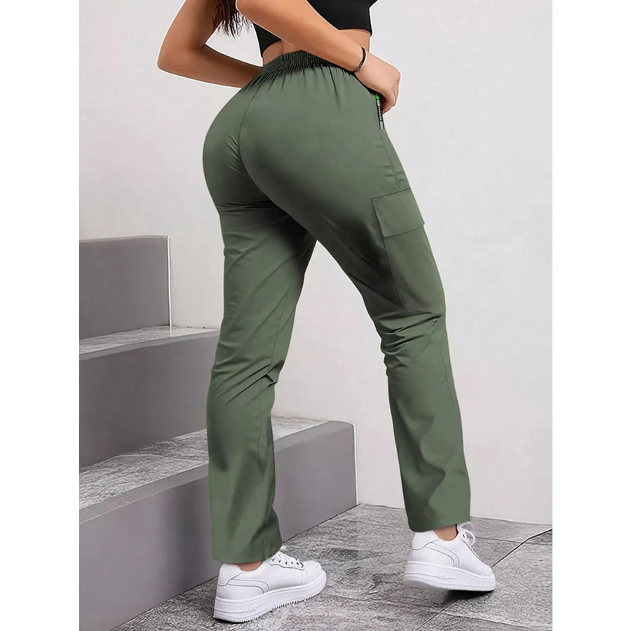 Full Size Drawstring Cargo Pants with Zip Pocket Plus Size Army Green / S Apparel and Accessories