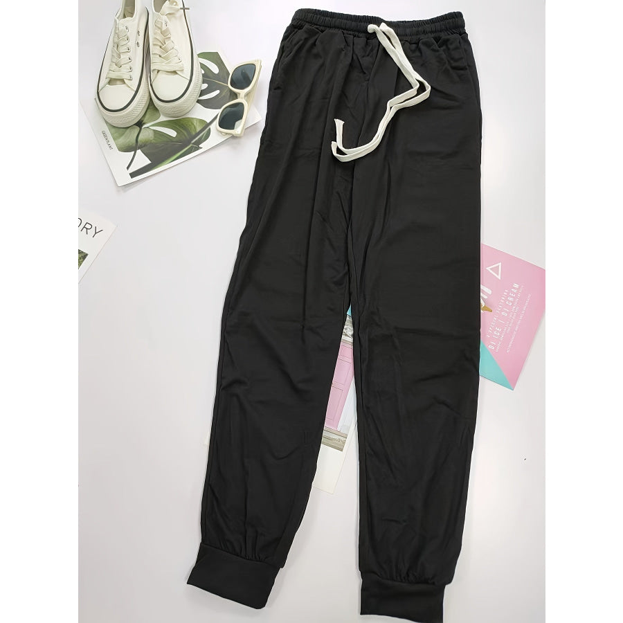 Full Size Drawstring Elastic Waist Joggers with Pockets Apparel and Accessories