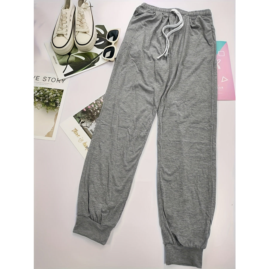 Full Size Drawstring Elastic Waist Joggers with Pockets Apparel and Accessories