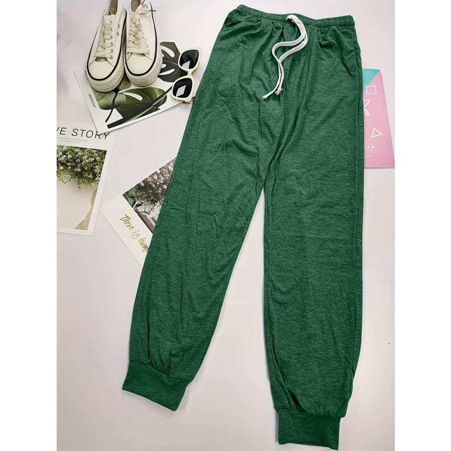 Full Size Drawstring Elastic Waist Joggers with Pockets Apparel and Accessories