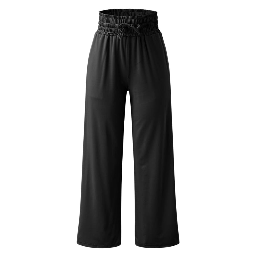Full Size Drawstring High Waist Wide Leg Pants Apparel and Accessories