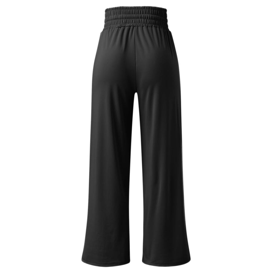 Full Size Drawstring High Waist Wide Leg Pants Apparel and Accessories